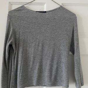 Brandy Melville gray ribbed long sleeve
